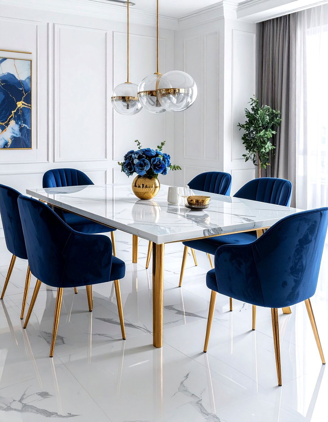Marble Top Dining Table - 30 attainable dining room ideas
