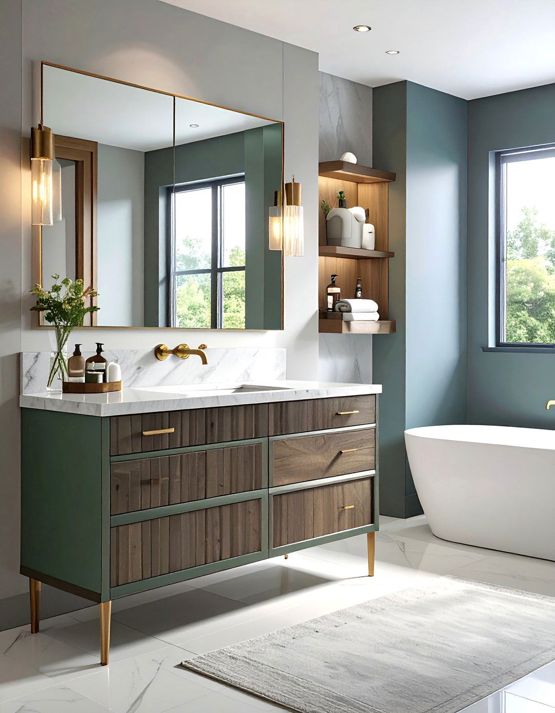 Marble Top Double Vanity - 30 double vanity ideas