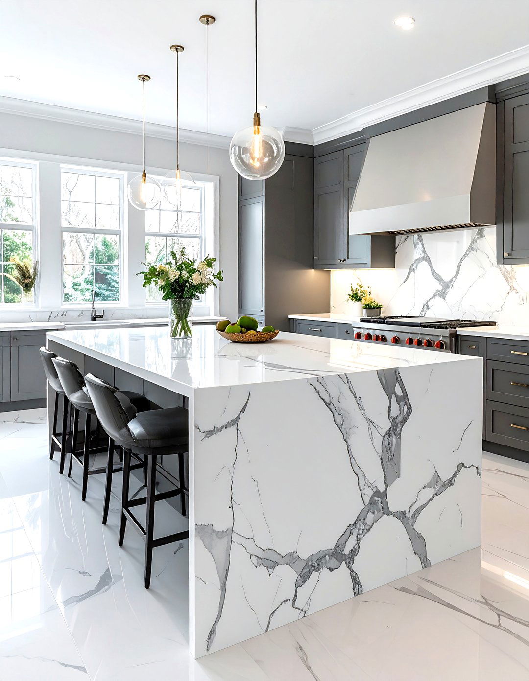 Marble Top Island - 30 kitchen charm ideas