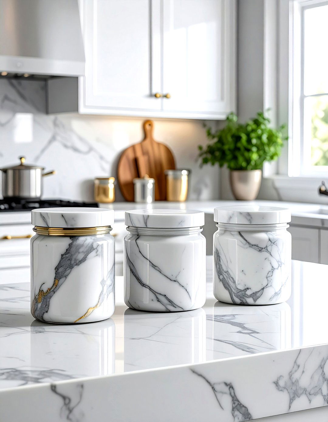 Marble Top Kitchen Jars - 30 kitchen jar ideas