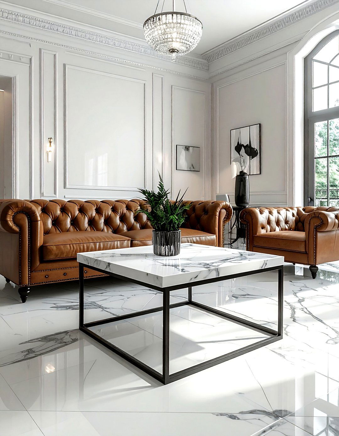 Marble Top Plant Stand - 30 living room plant stands