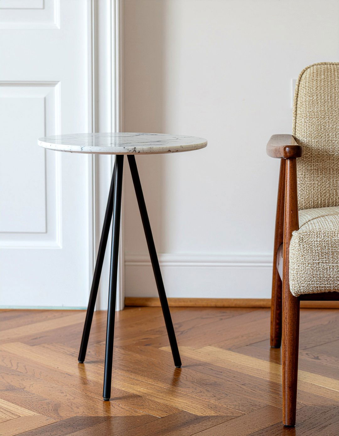 Marble Top Side Table - 30 living room Danish modern furniture ideas