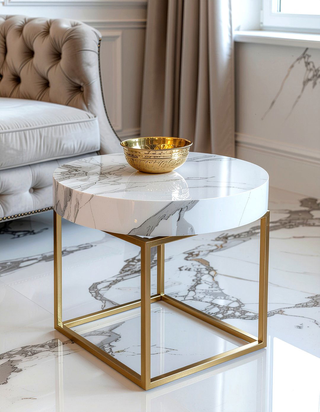 Marble Top Side Table - 30 living room end table ideas