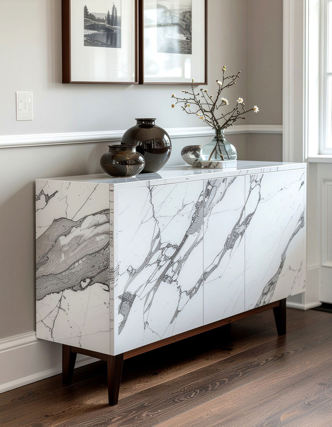 Marble Top Sideboard - 30 dining room splurge and save ideas