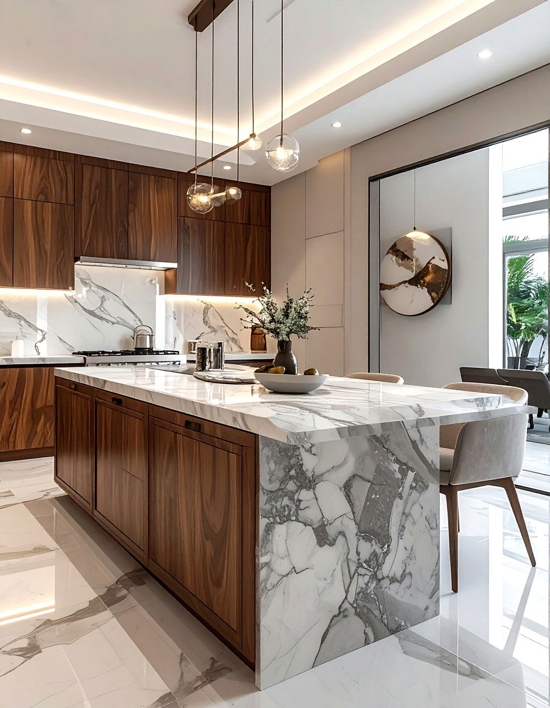 Marble Top Sideboard - 30 dining room accent ideas