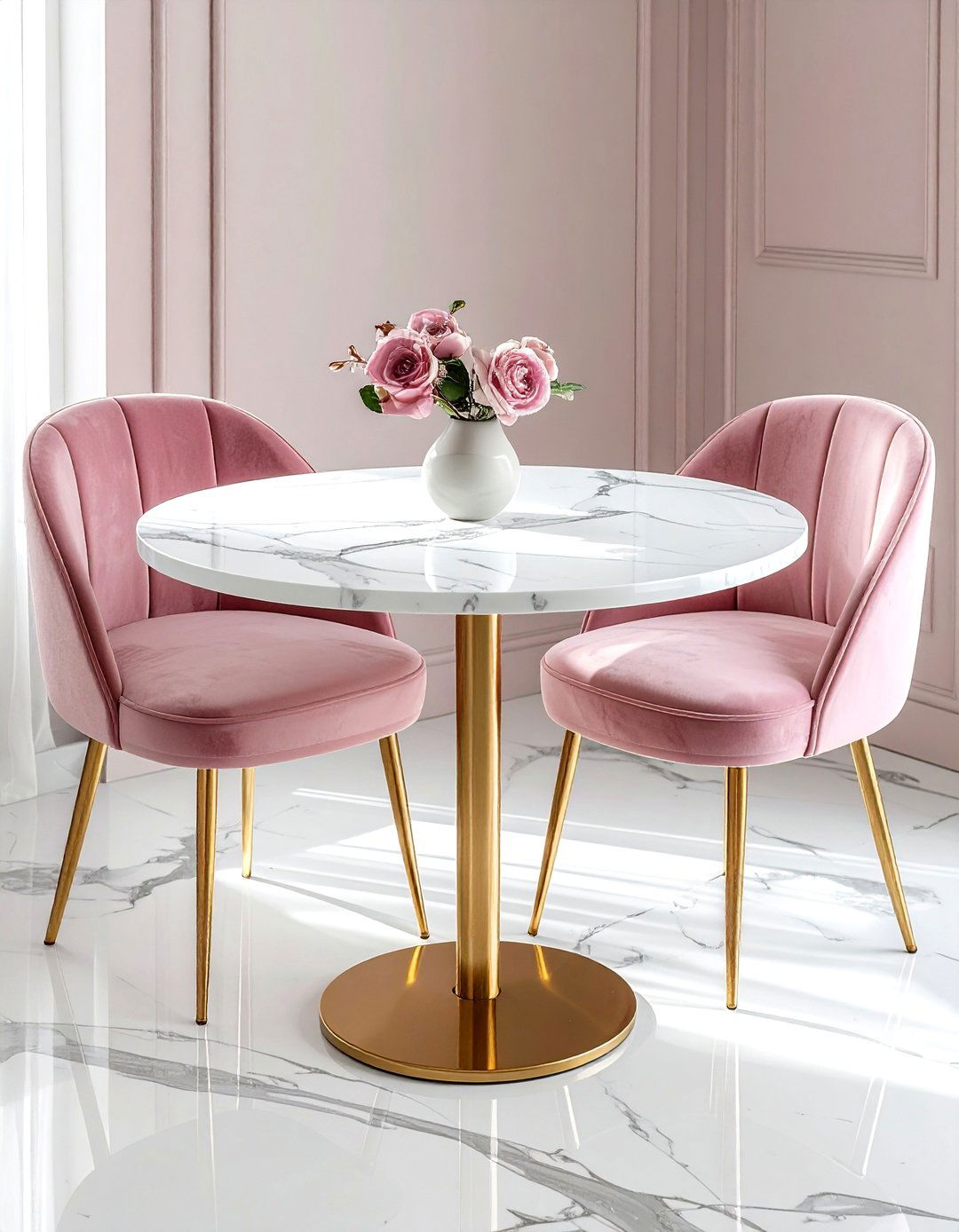 Marble Top Small Table - 30 compact dining room ideas