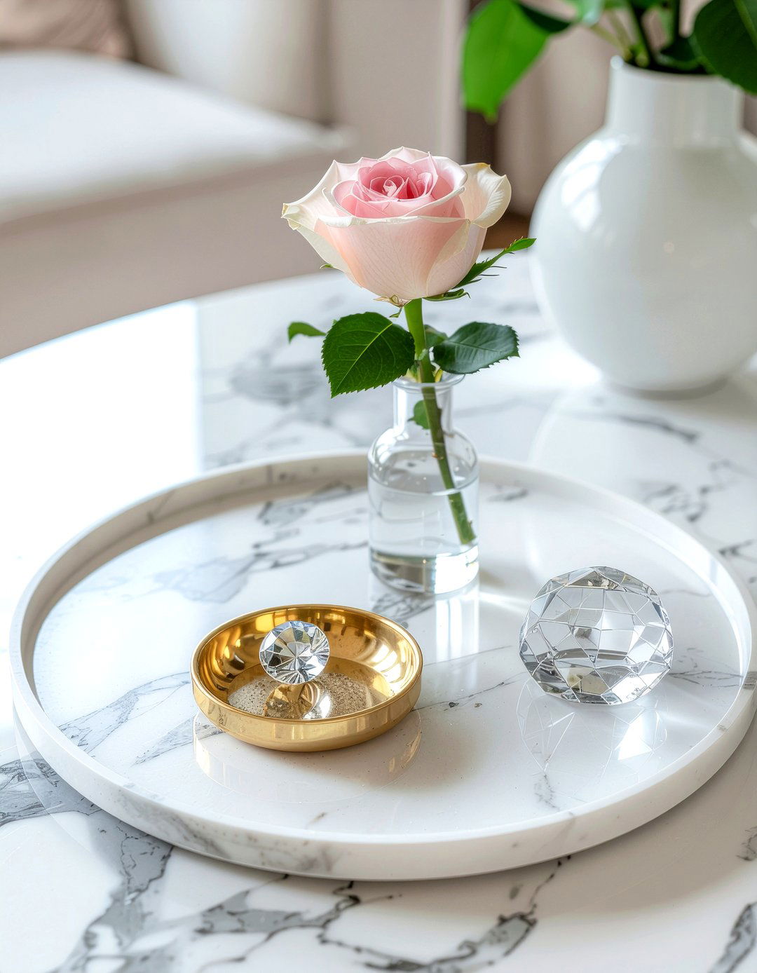 Marble Tray Styling - 30 living room vignette ideas