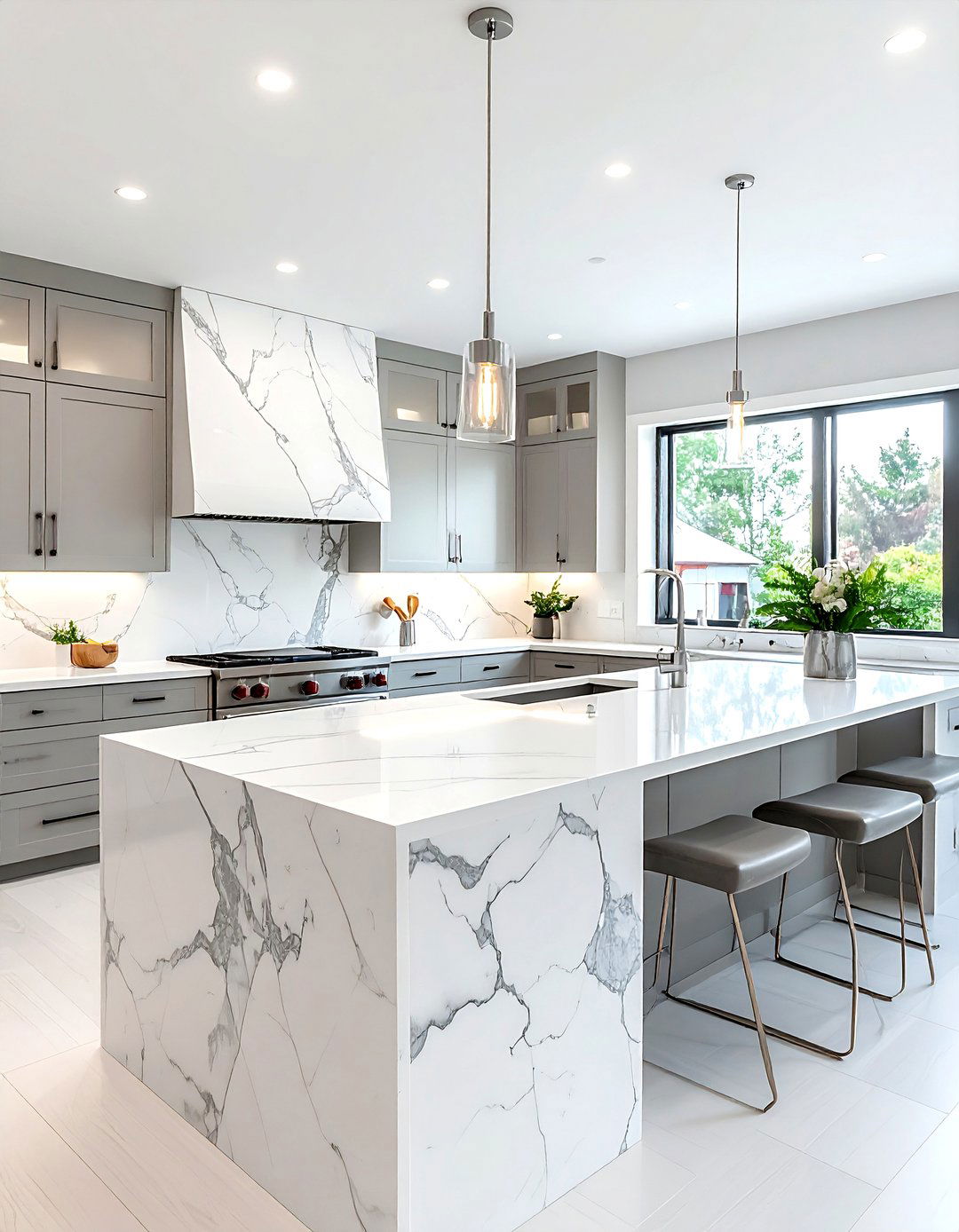 Marble U shaped kitchen - 30 U-shaped kitchen ideas