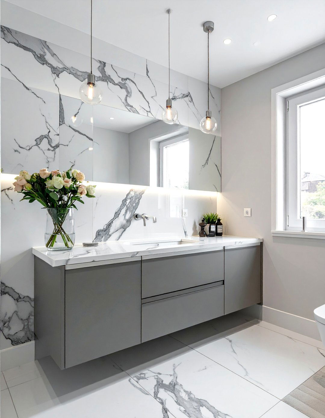 Marble Vanity Backsplash - 30 bathroom vanity accent ideas