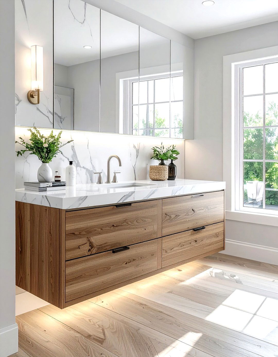 Marble Vanity Top - 30 modern farmhouse bathroom ideas