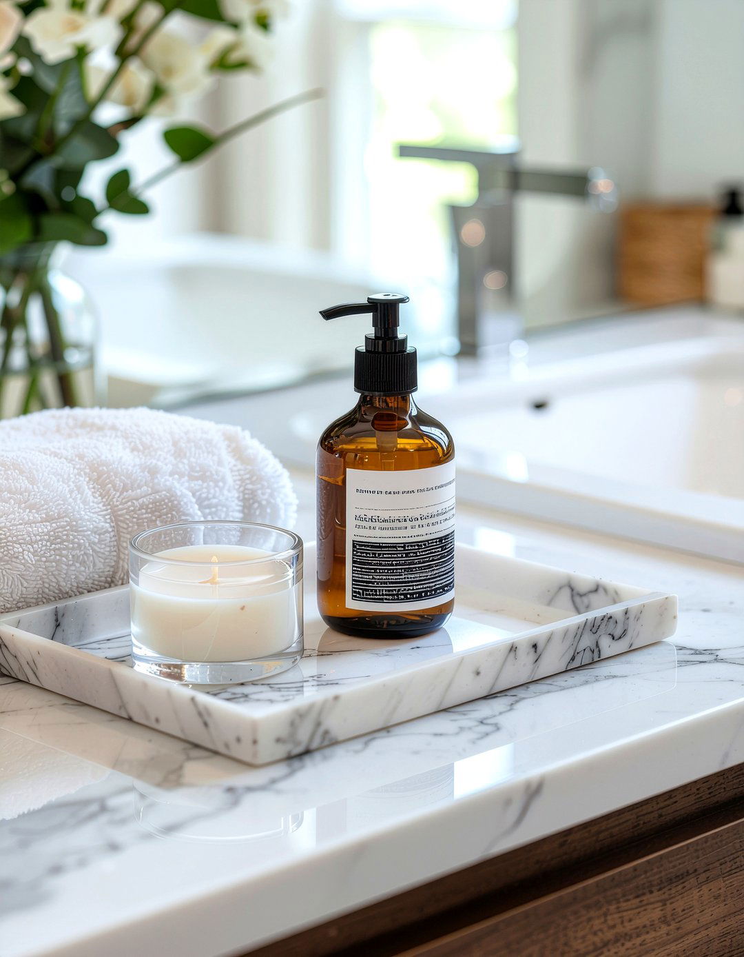 Marble Vanity Tray - 30 bathroom essentials ideas