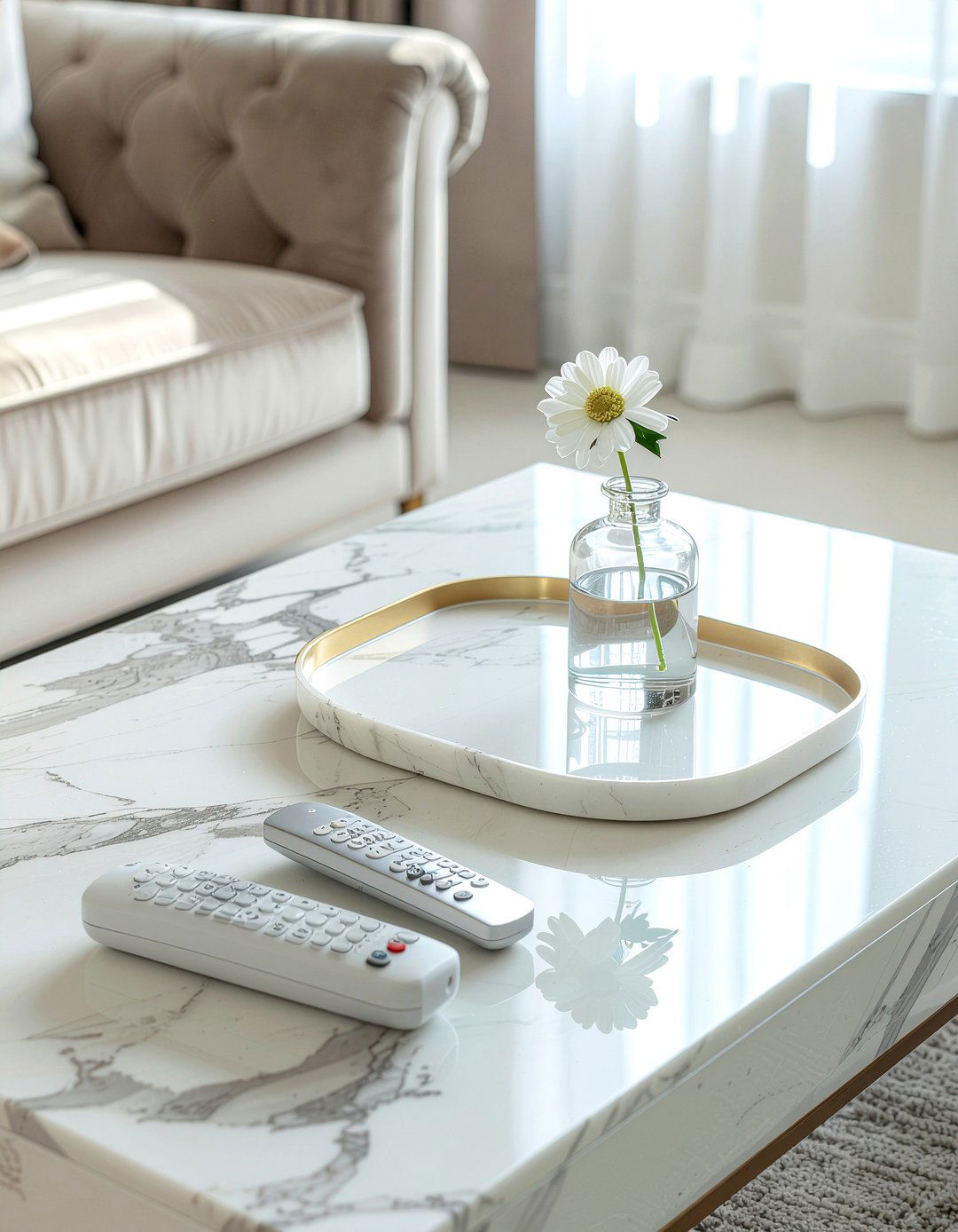 Marble Vanity Tray - 30 living room remote control storage ideas