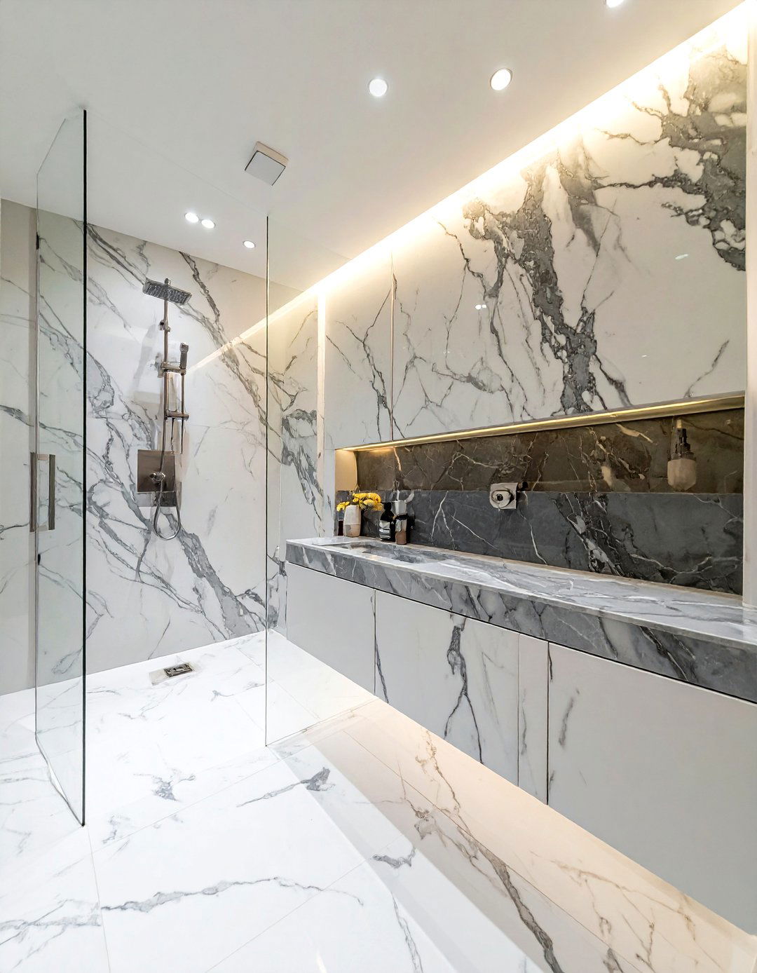 Marble Walk In Shower - 30 bespoke bathroom ideas