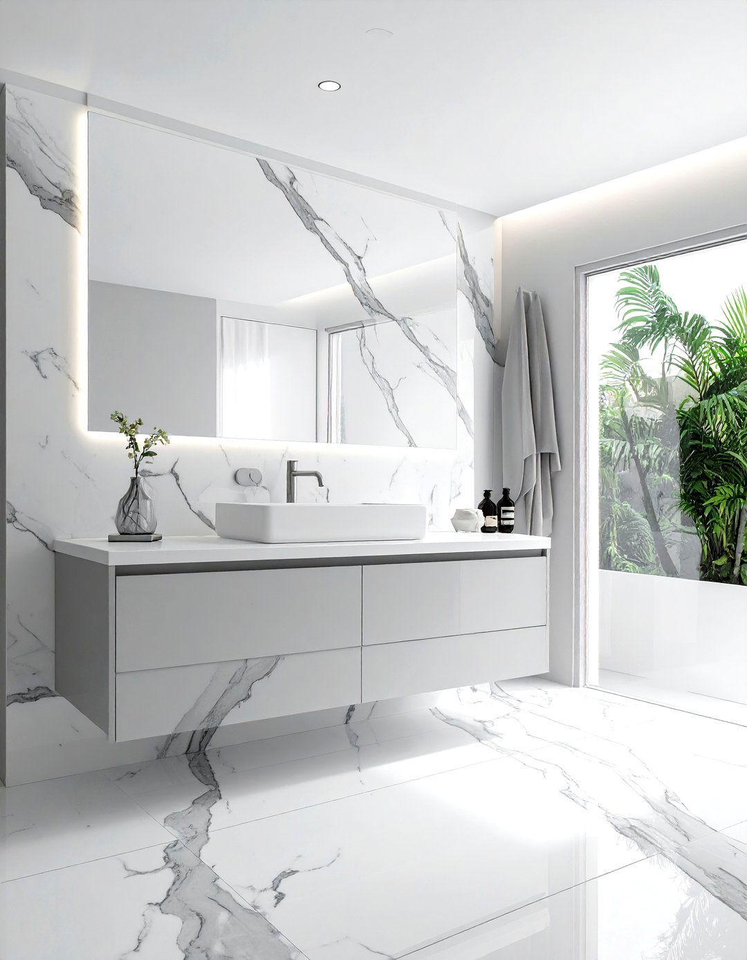 Marble Wall - 30 bathroom wow factor ideas