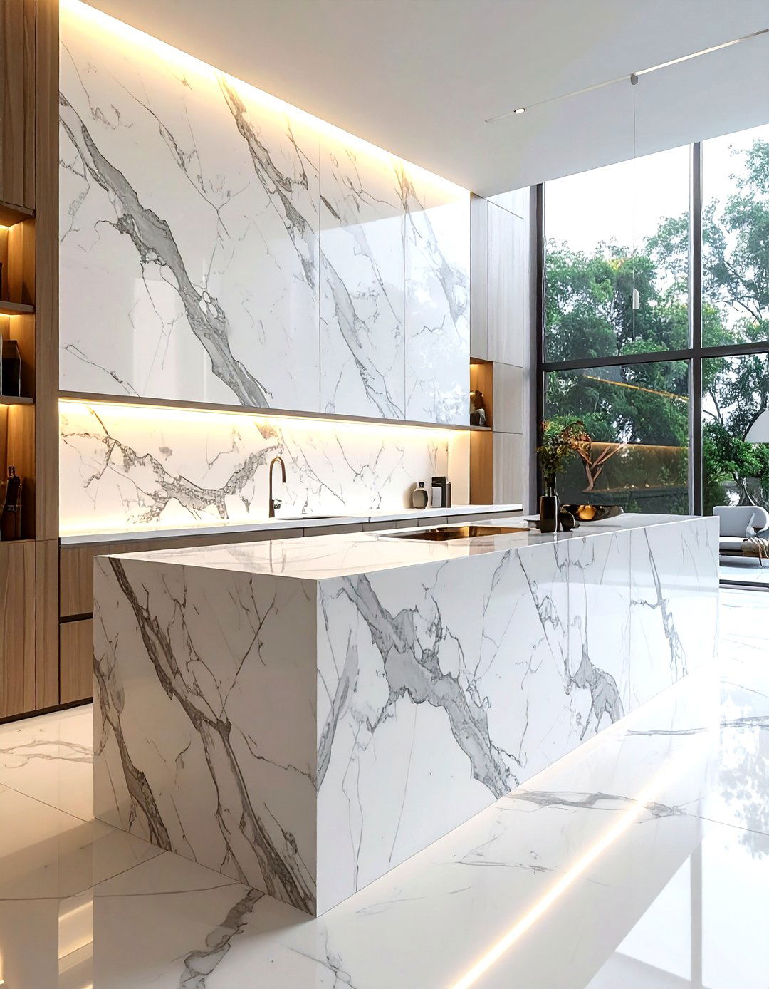 Marble Wall Panel - 30 kitchen paneling ideas