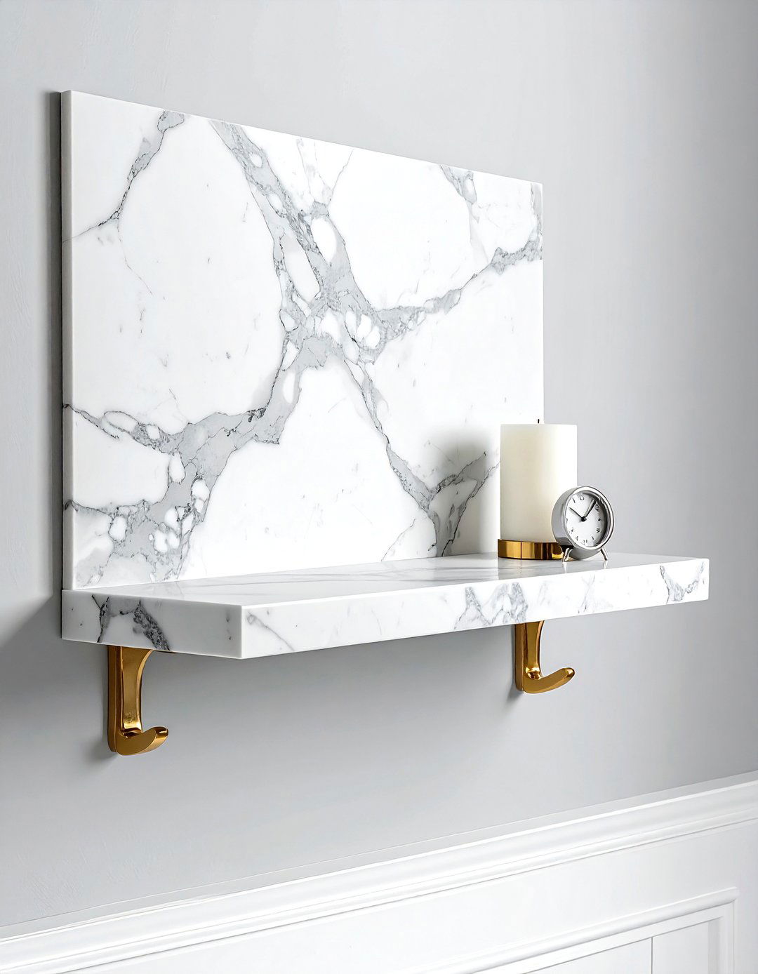 Marble Wall Shelf - 30 bathroom shelving ideas