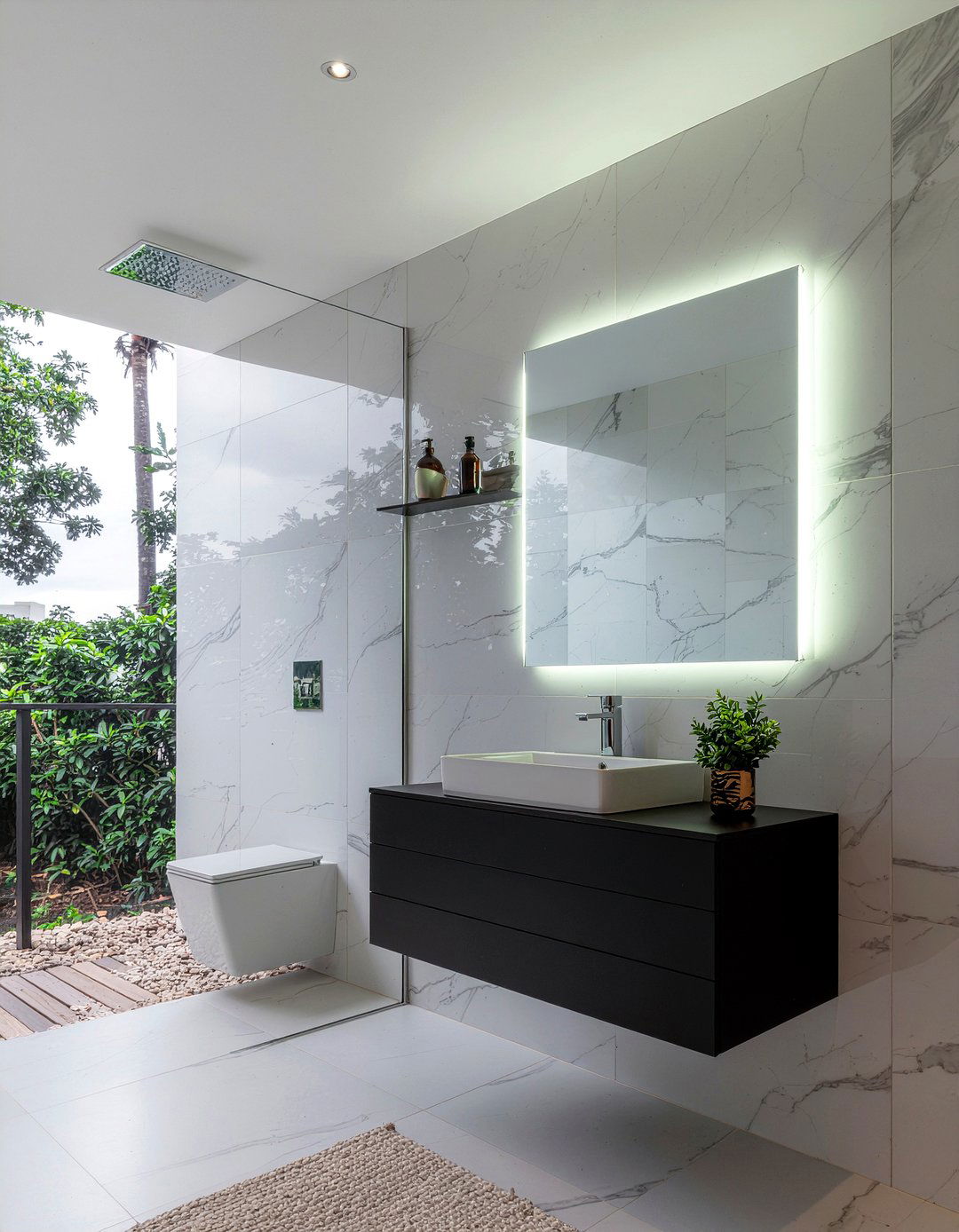 Marble Wall Tile - 30 bedroom ensuite ideas