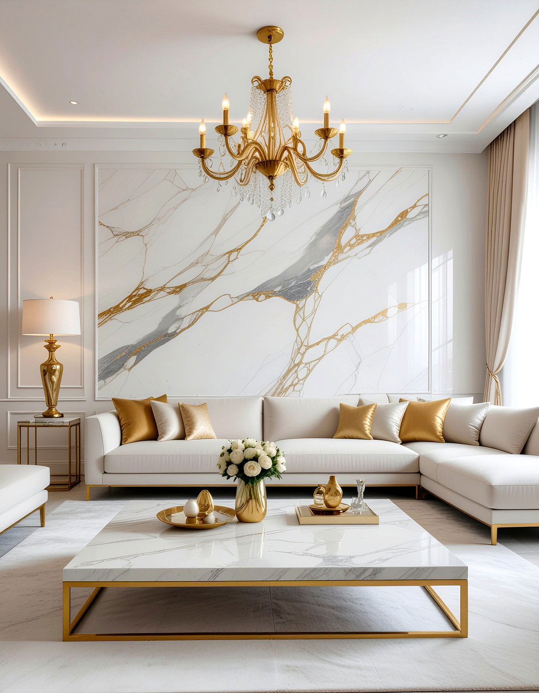 Marble Wallpaper - 30 living room accent wall wallpapers