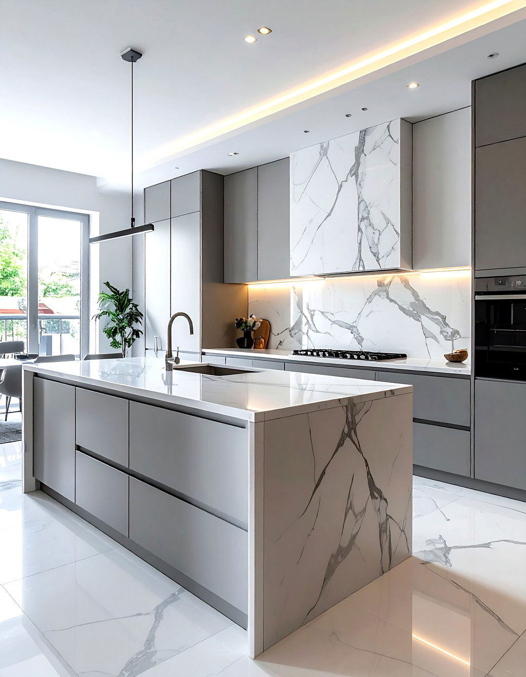 Marble backsplash kitchen - 30 kitchen ideas