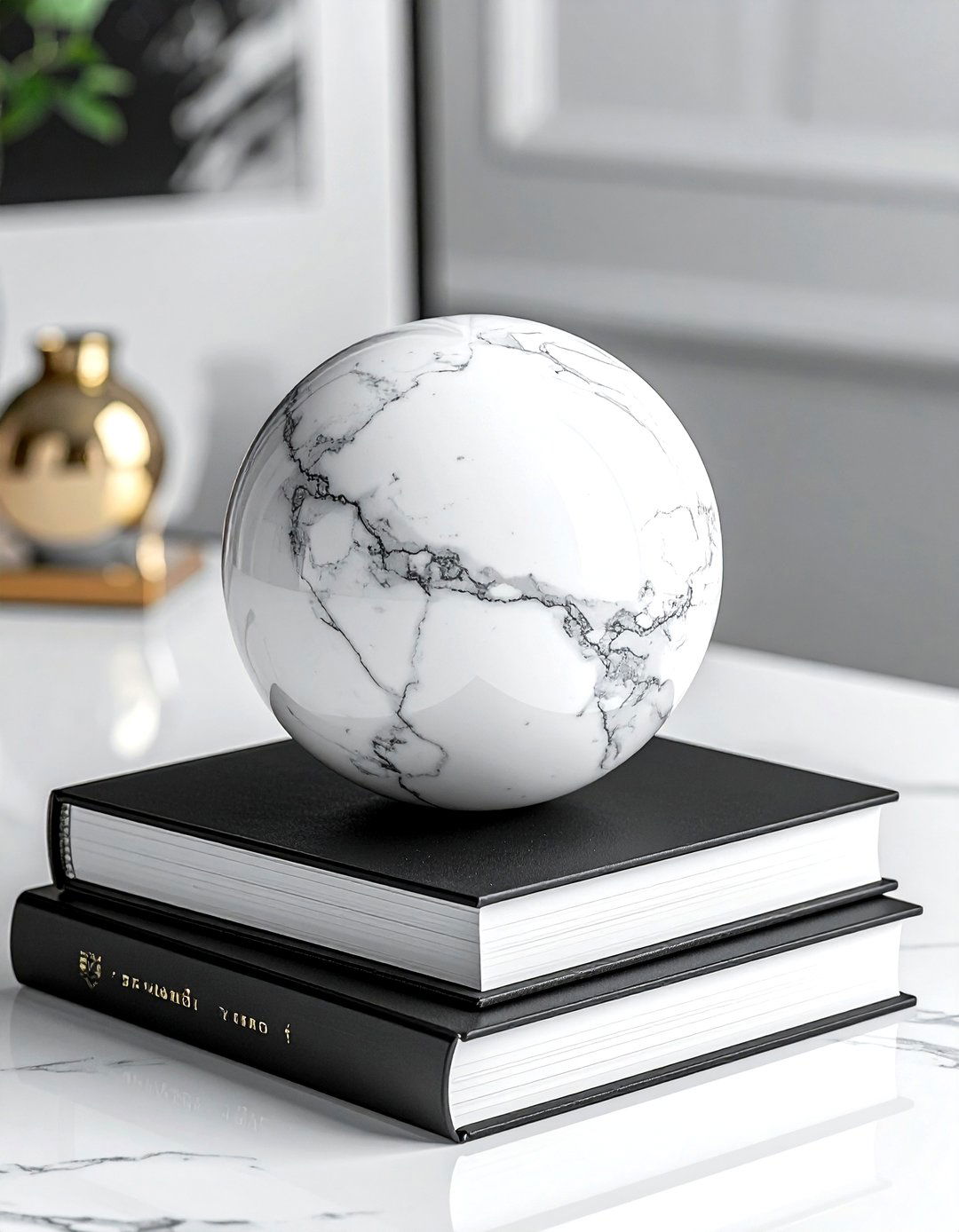 Marble ball accent - 30 sphere decor ideas