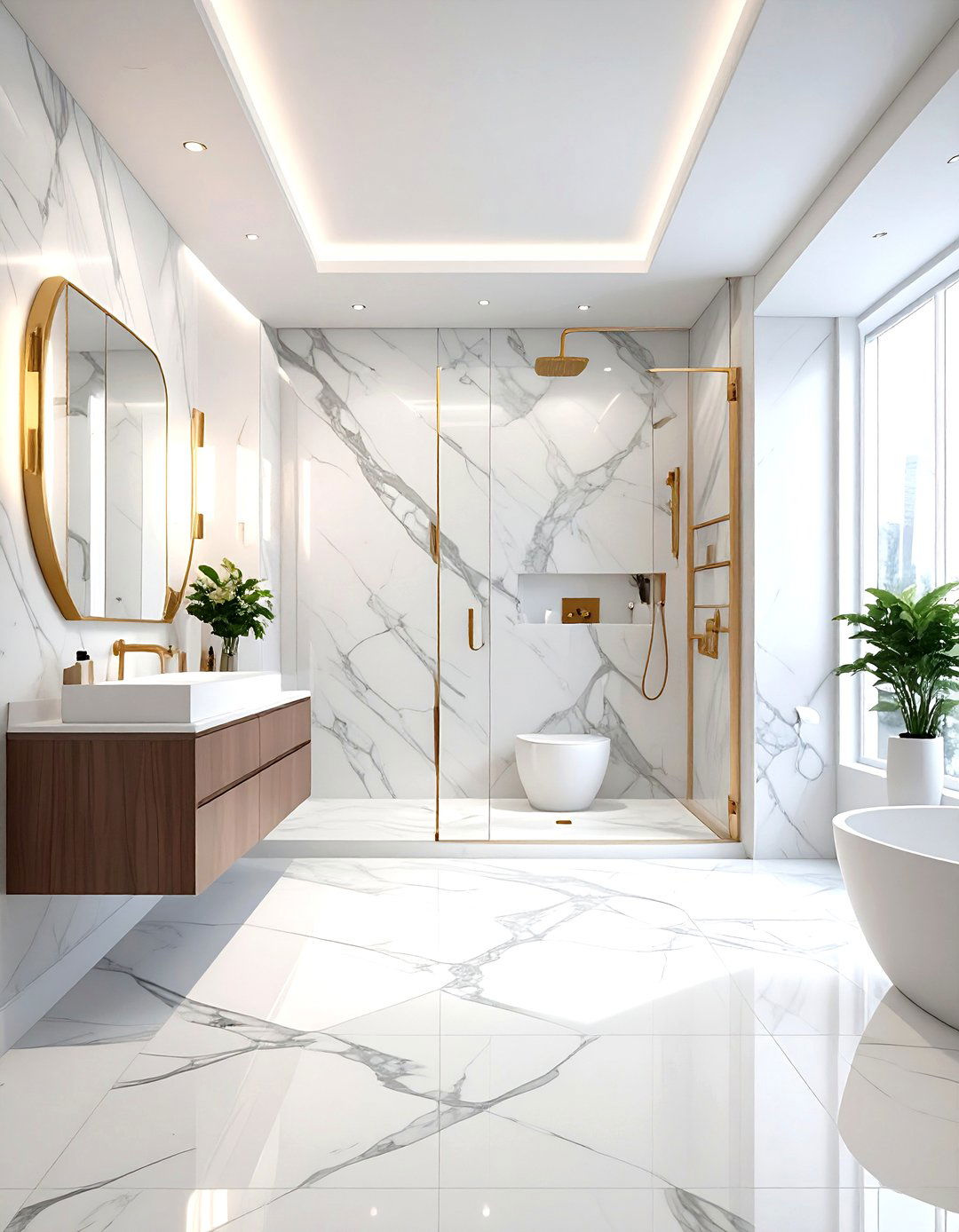 Marble bathroom finishes - 30 large bathroom ideas
