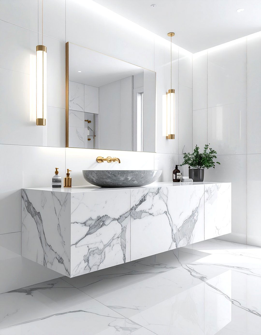 Marble bathroom vanity - 30 Parisian bathroom ideas