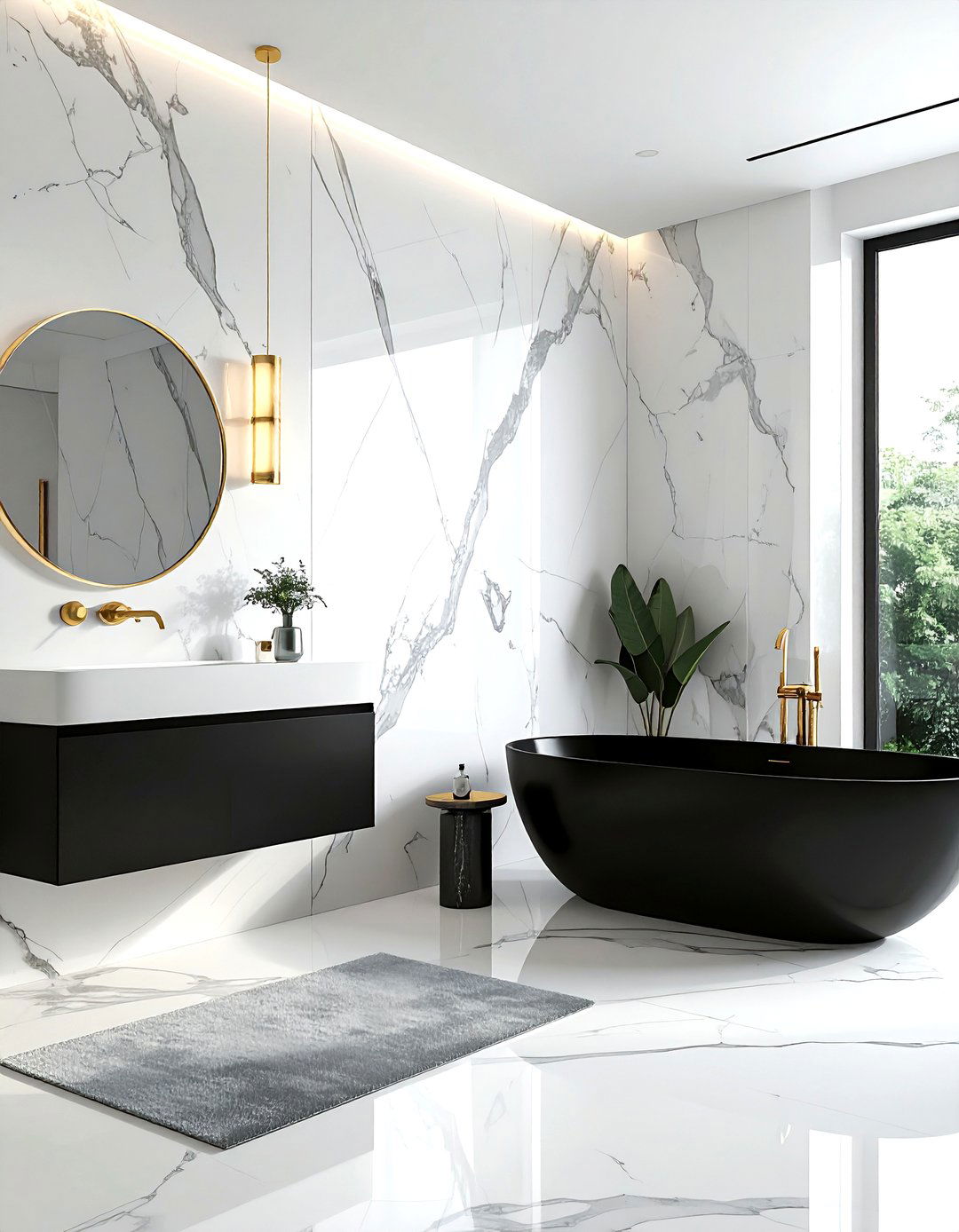 Marble bathroom walls - 30 spa-like master bathroom ideas