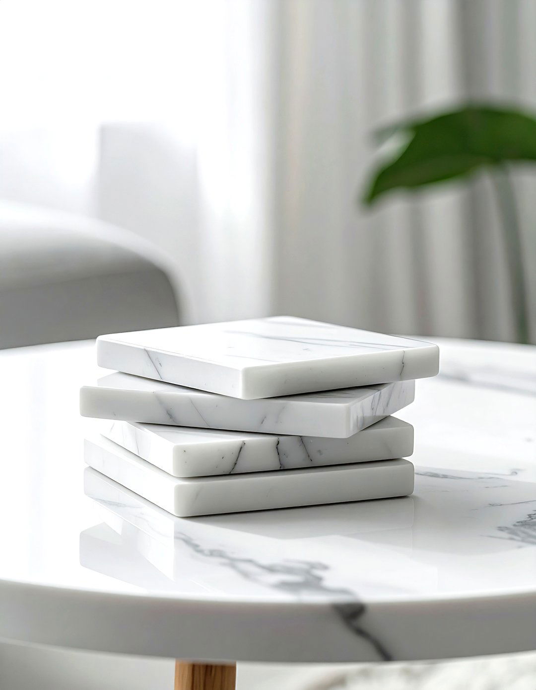 Marble coasters set - 30 coffee table decor ideas