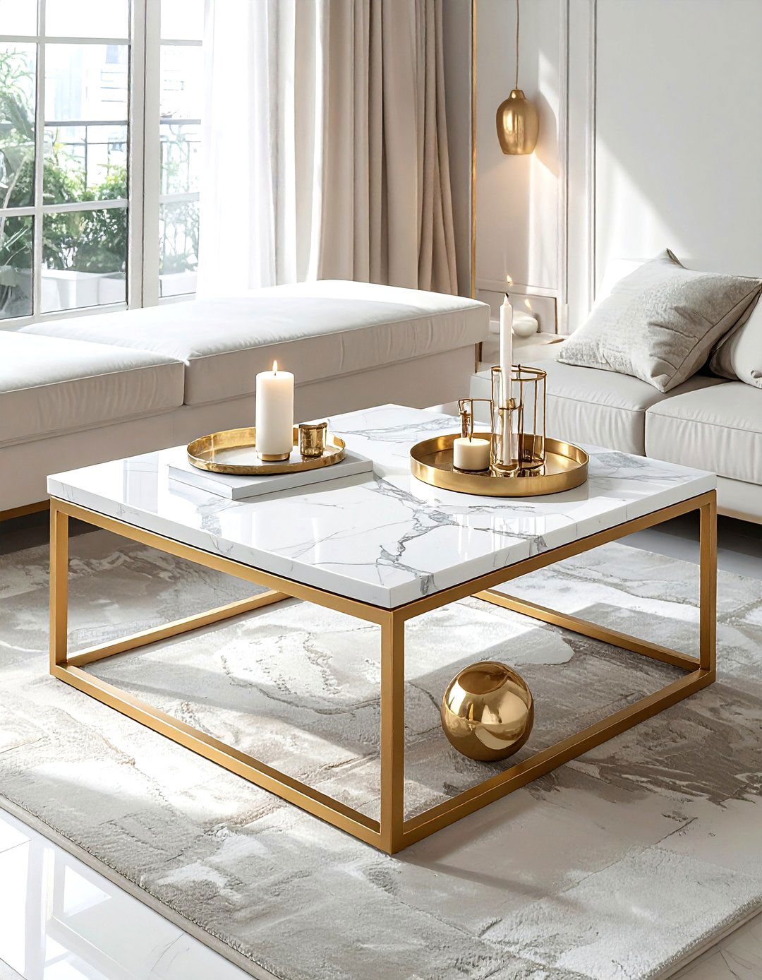 Marble coffee table - 30 glam home decor ideas