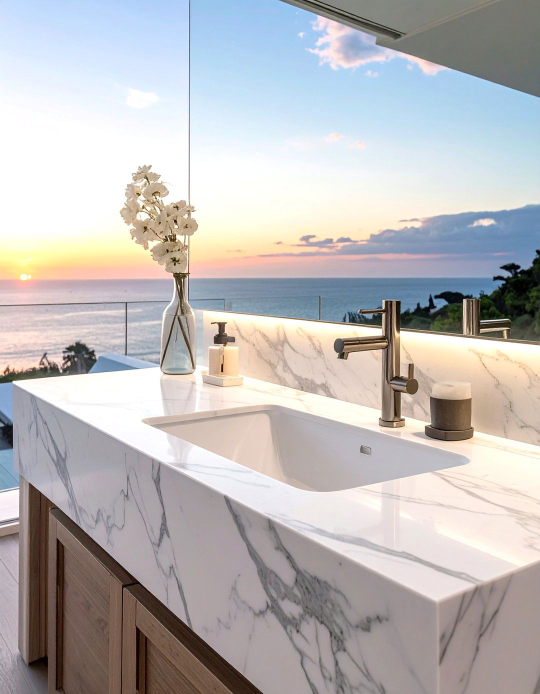 Marble countertop - 30 Cape Cod bathroom ideas