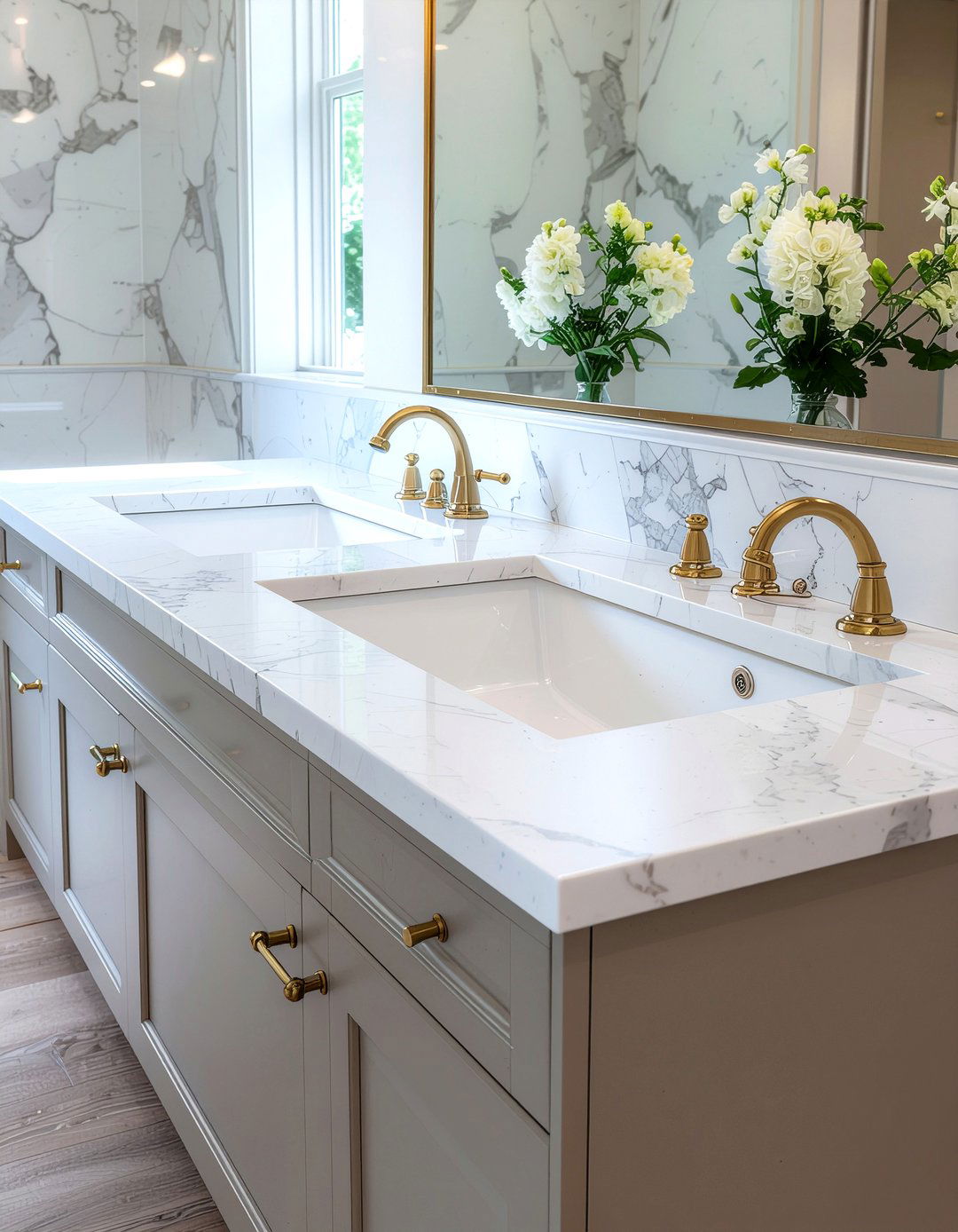 Marble countertop - 30 French country bathroom ideas