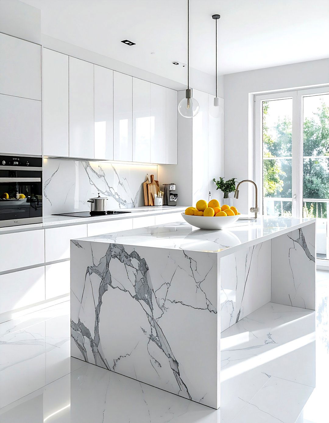 Marble countertop kitchen - 30 Nordic kitchen ideas