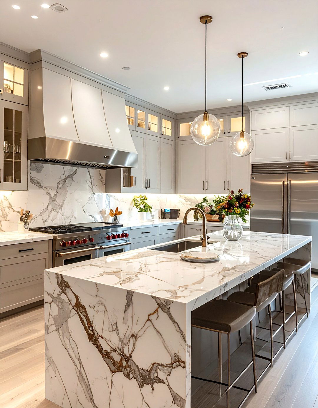 Marble countertop kitchen with steam oven - 30 steam oven kitchen ideas