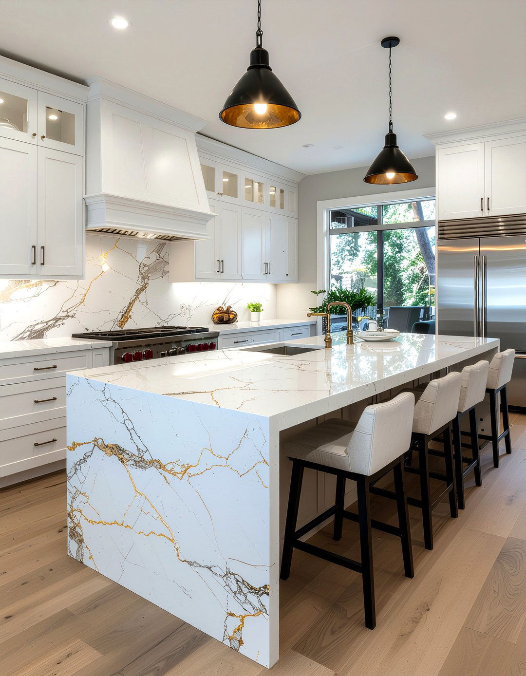 Marble countertop veining - 30 kitchen visual interest ideas