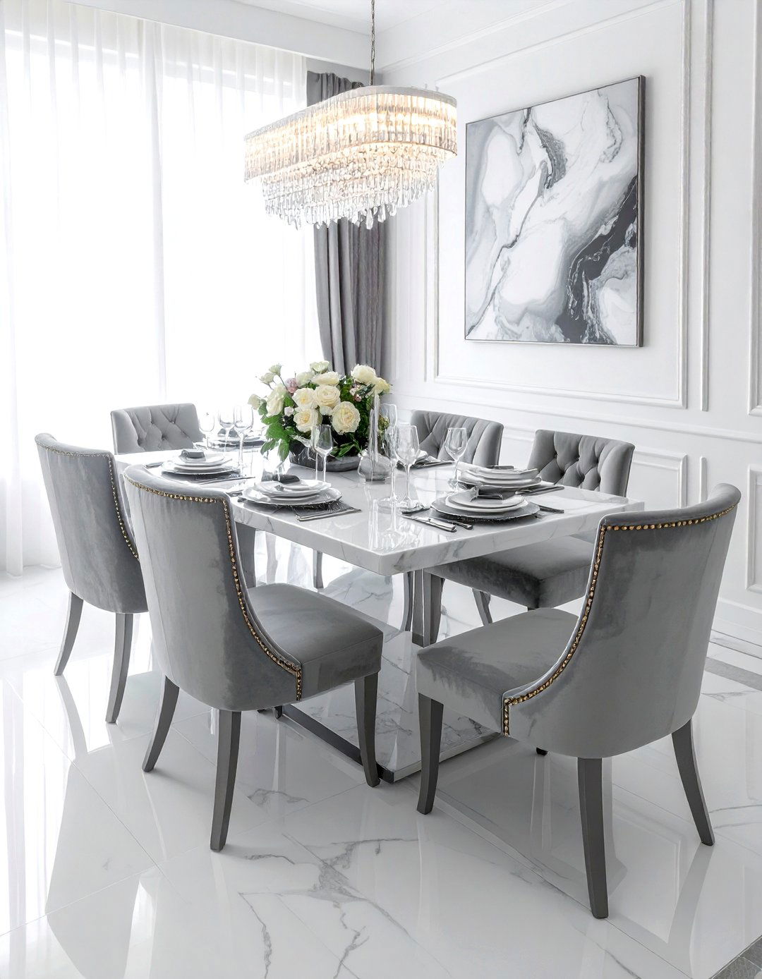 Marble dining room - 30 viral dining room ideas