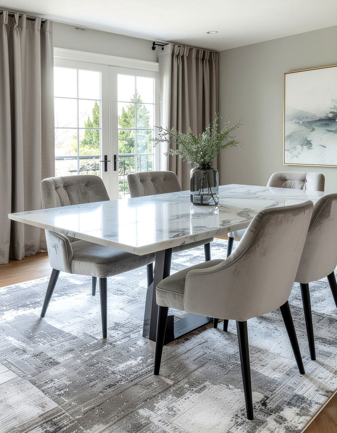 Marble dining table - 30 large dining room ideas