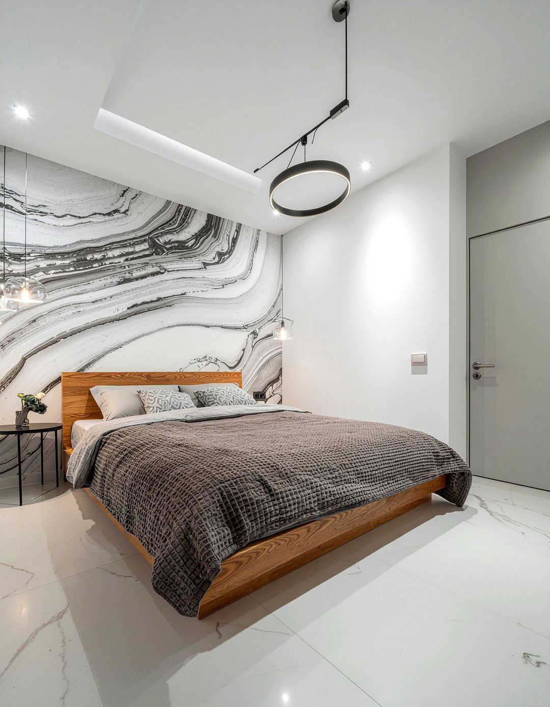 Marble effect wallpaper - 30 bedroom peel and stick wallpapers