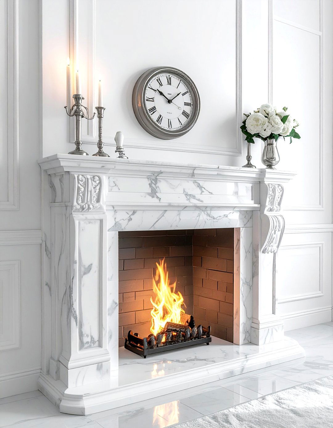 Marble fireplace - 30 old money decor ideas