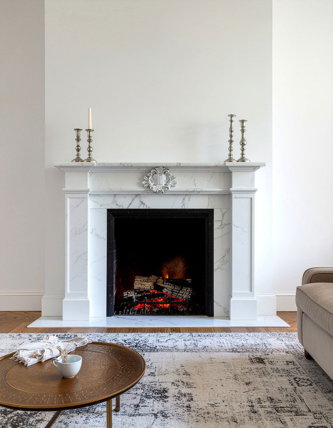 Marble fireplace mantel - 30 Georgian living room ideas