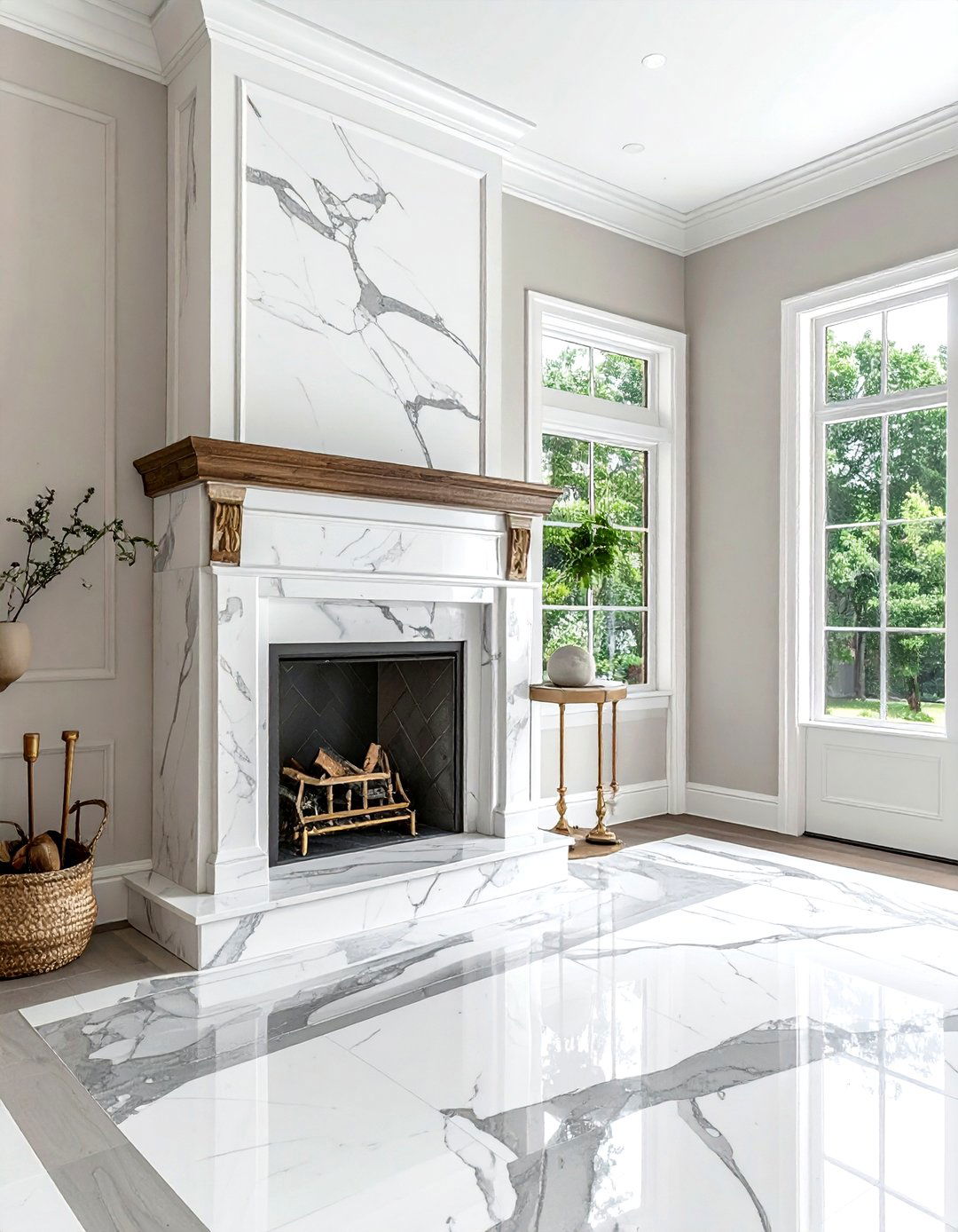 Marble fireplace surround - 30 classic decor ideas