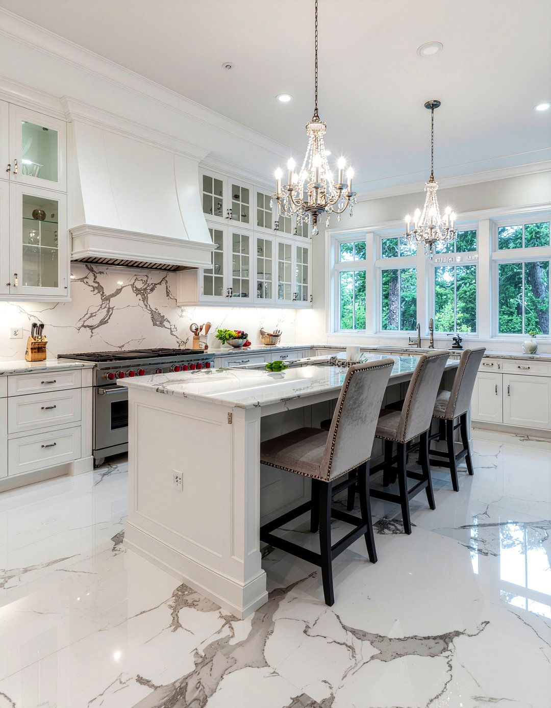 Marble flooring - 30 kitchen flooring ideas