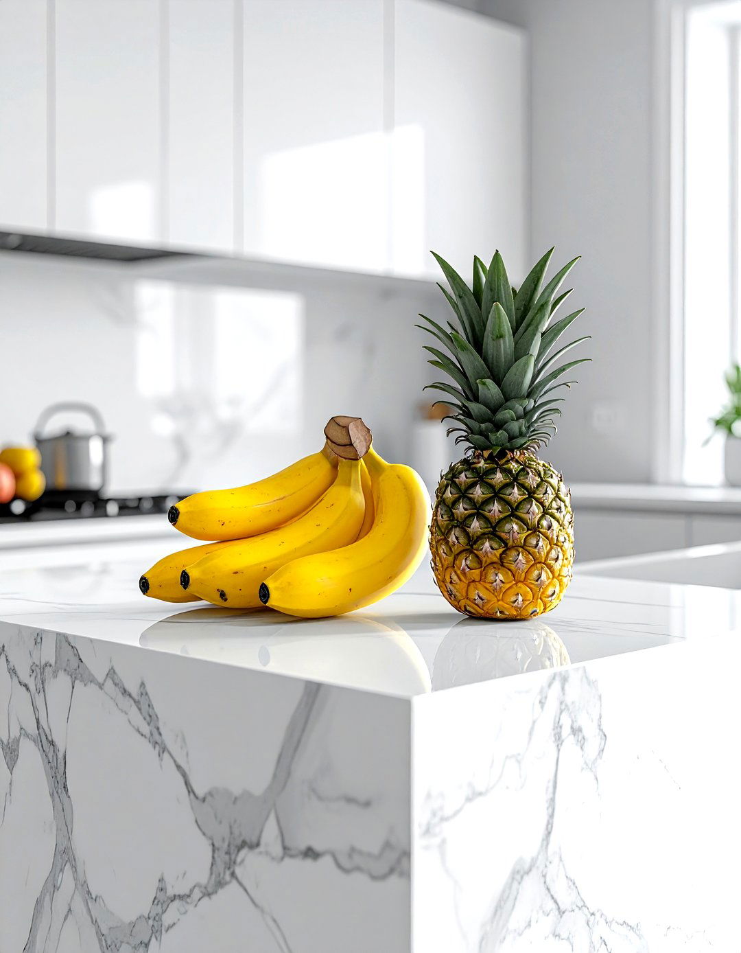 Marble fruit pedestal - 30 kitchen fruit bowl ideas