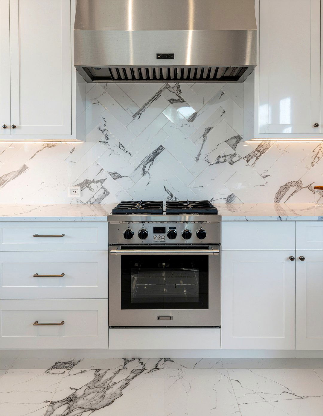 Marble geometric tile - 30 geometric tile kitchen backsplash ideas