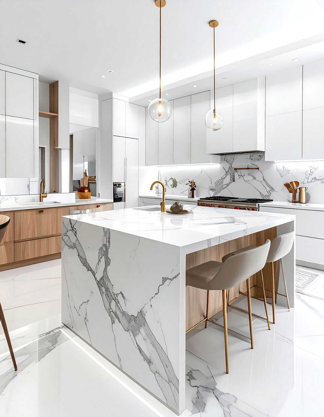 Marble kitchen - 30 sumptuous decor ideas