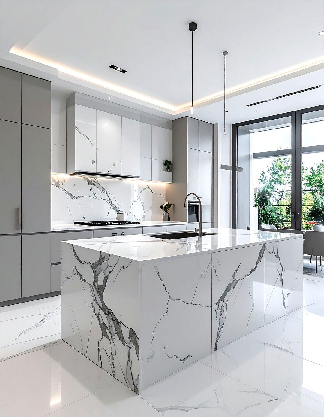 Marble kitchen backsplash - 30 amazing kitchen ideas