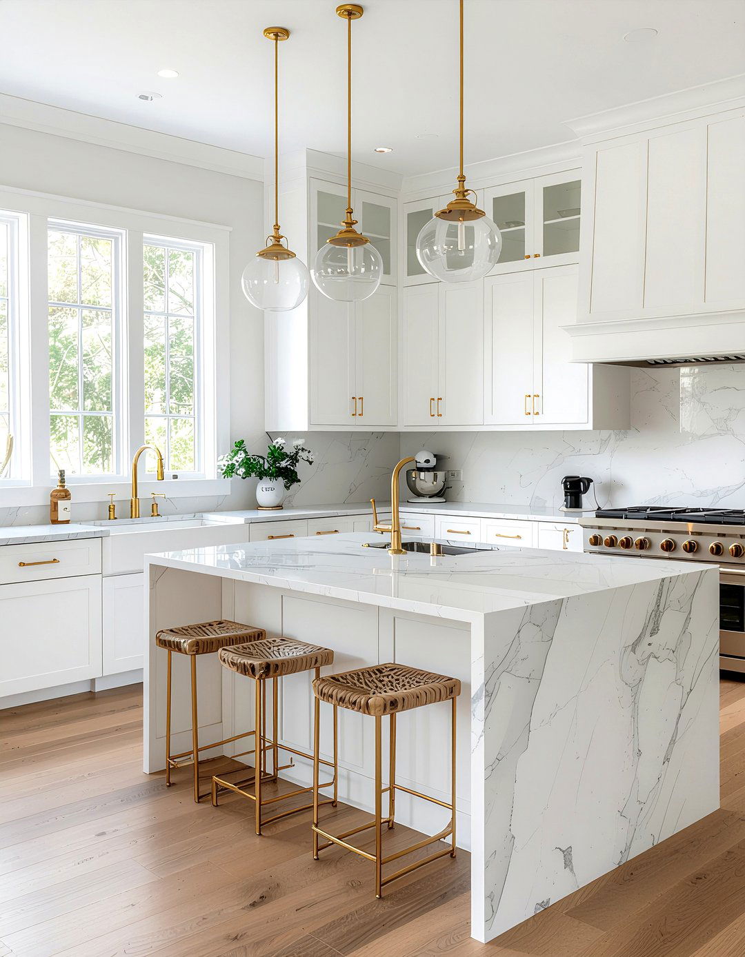 Marble kitchen countertops - 30 beach kitchen ideas