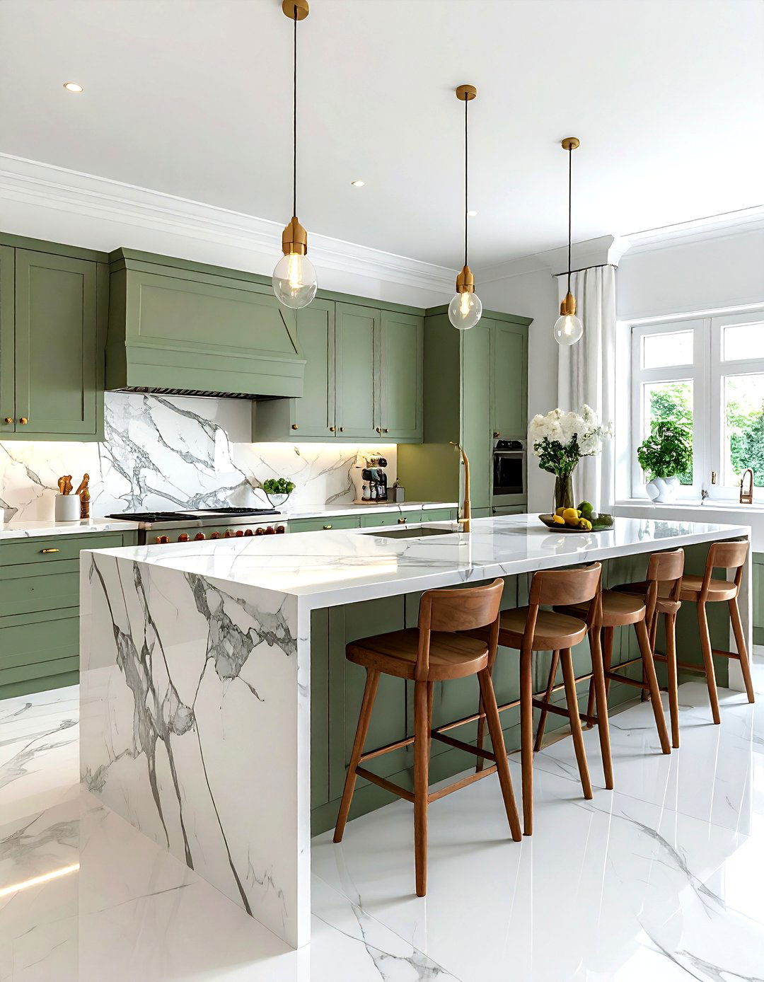 Marble kitchen island - 30 Georgian kitchen ideas