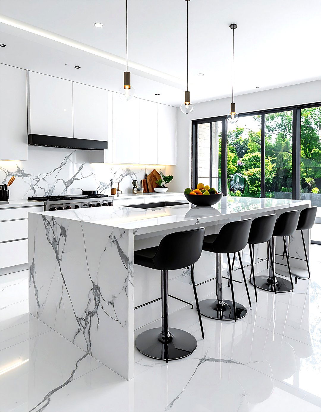 Marble kitchen island - 30 best home decor ideas