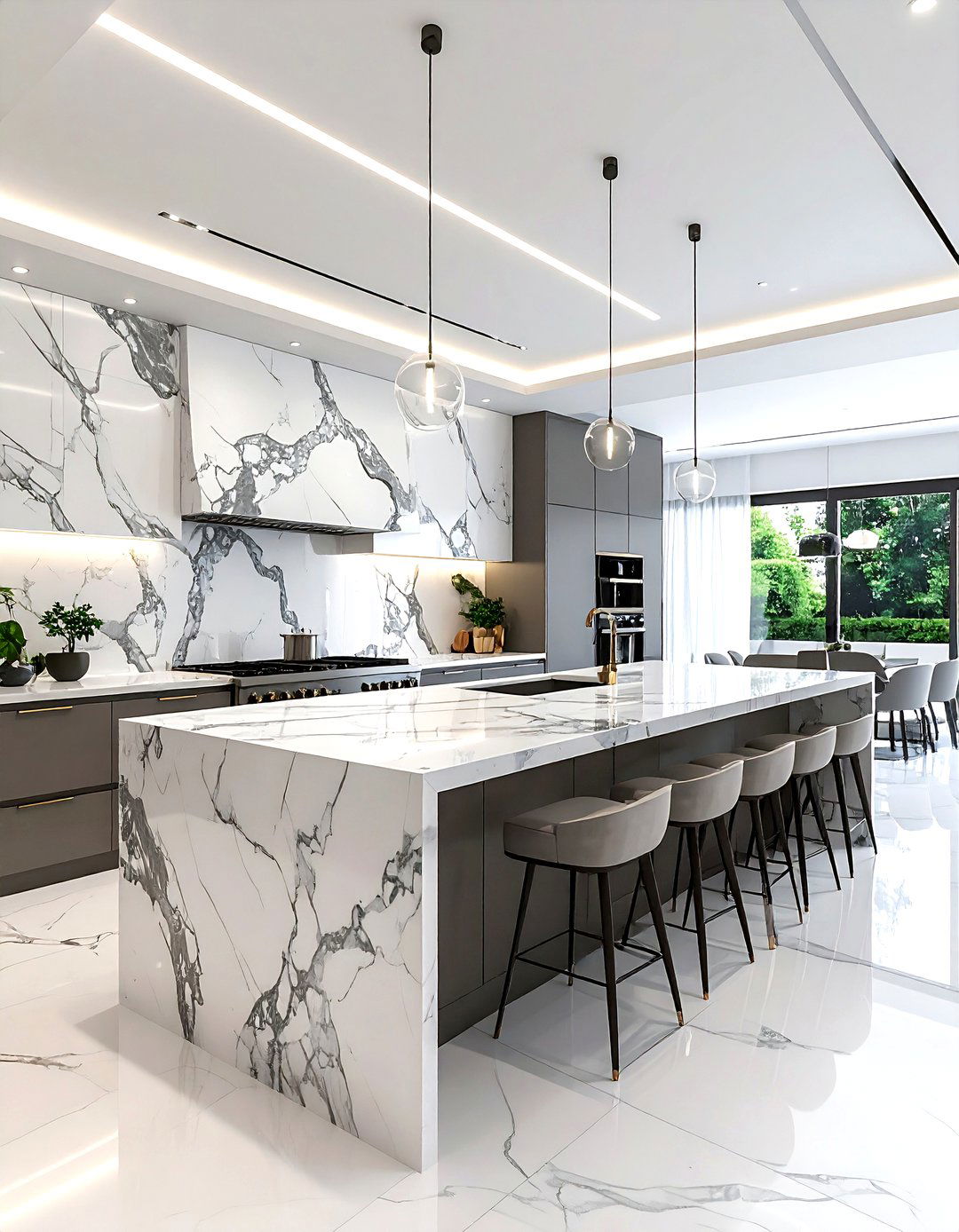 Marble luxury kitchen - 30 Hollywood regency kitchen ideas