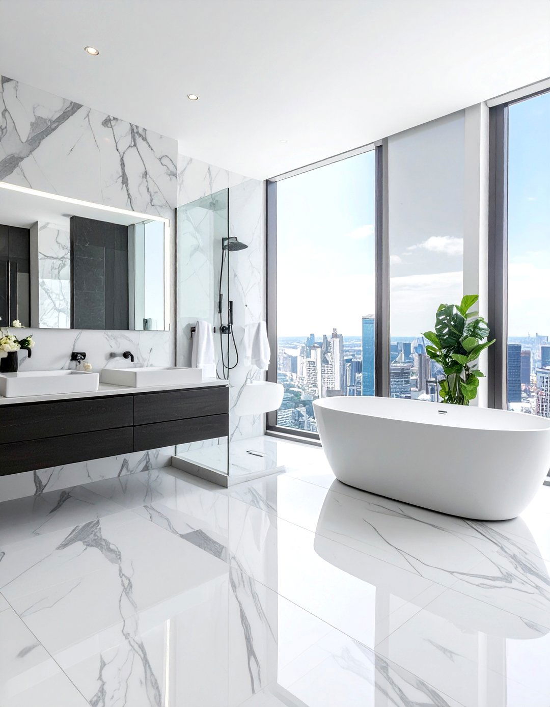 Marble master bathroom - 30 celebrity bathroom ideas